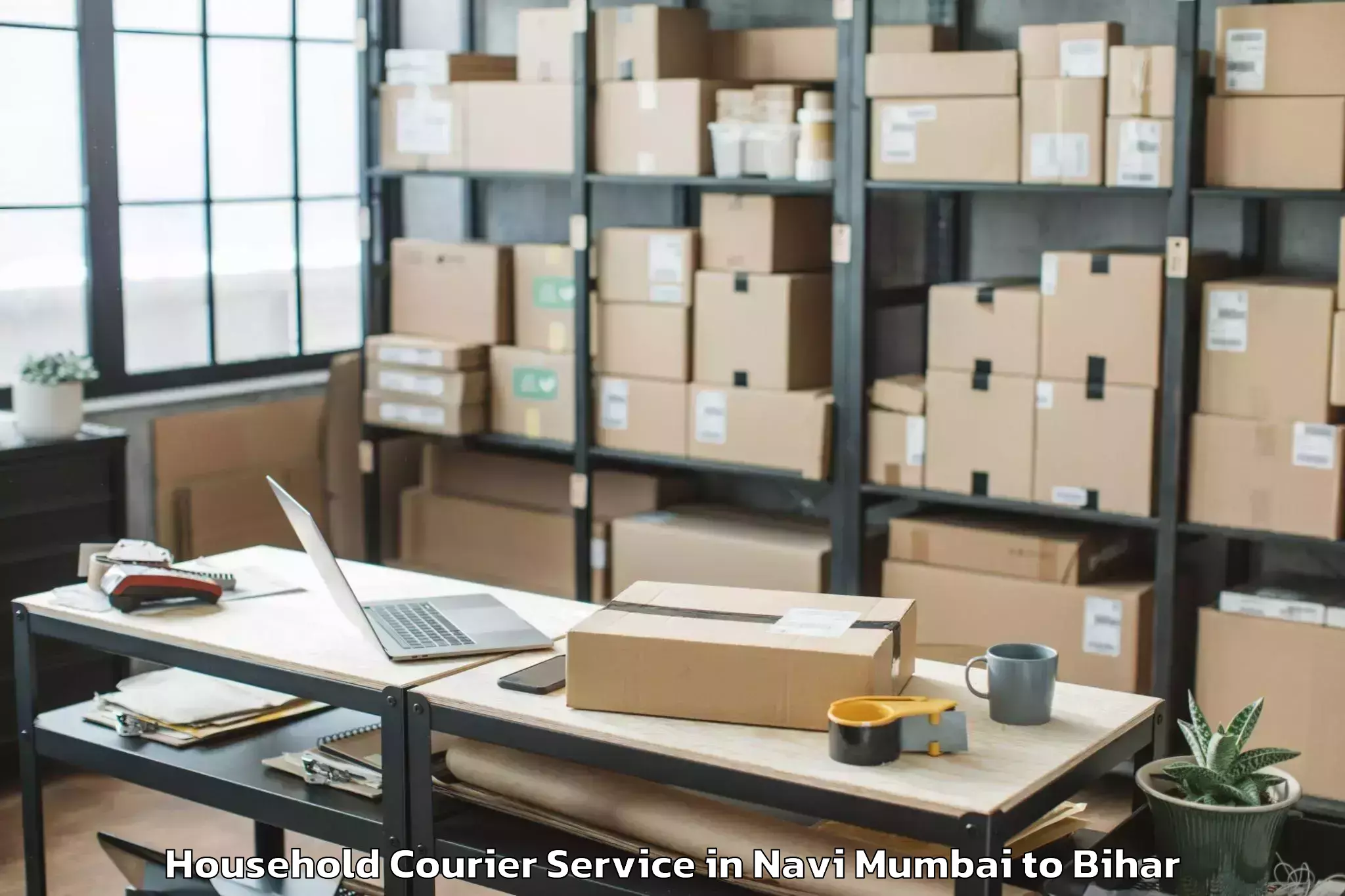 Trusted Navi Mumbai to Manjhaul Household Courier